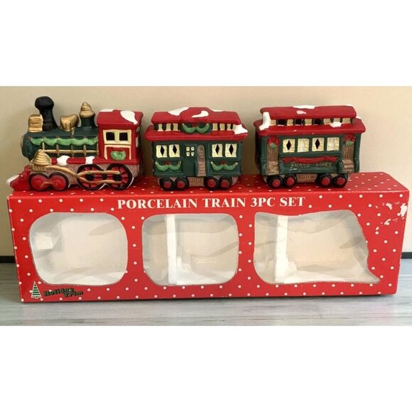 Holiday Trim 3pc. Porcelain Train Set - Picture 9 of 16